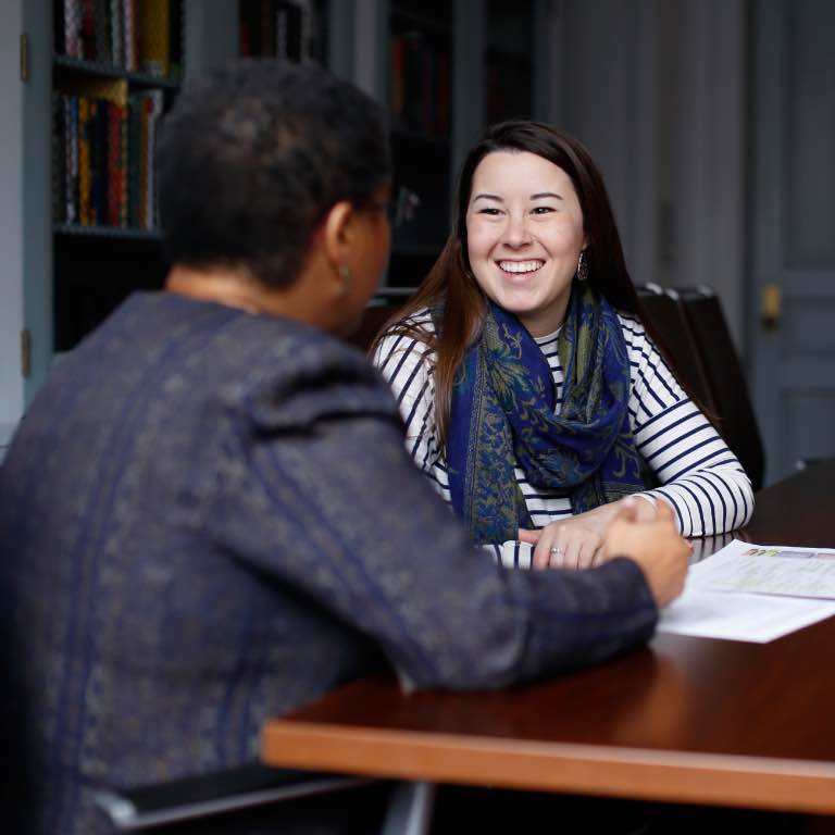 Student meeting with Advisor.