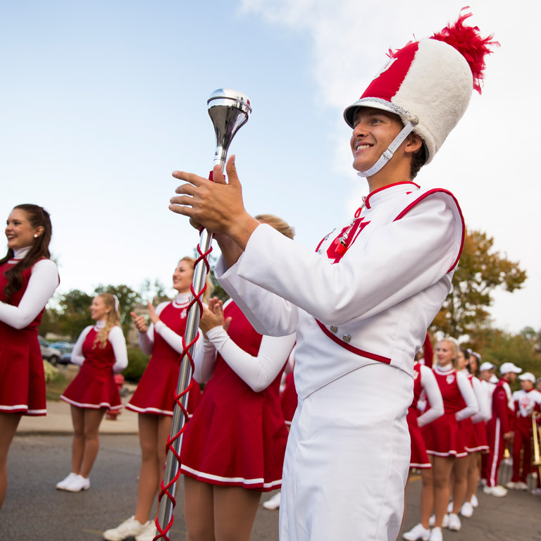 Marching Hundred and Red Steppers Homecoming performance.